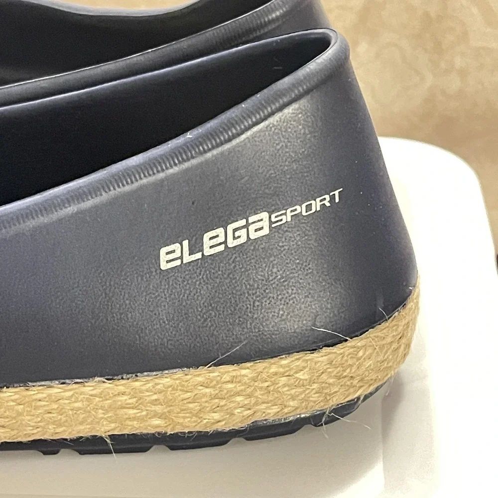 ELEGA SPORT Shoes Womens‎ Size 8 Navy Blue Flats Espadrille Jelly EVA SV-014